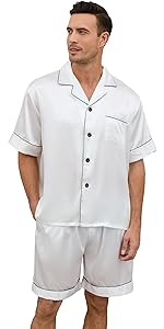 AUECK Mens Satin Pajamas Sets