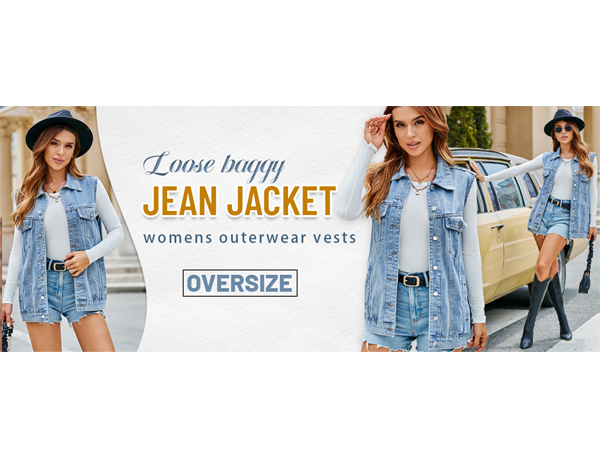 Oversize denim vest