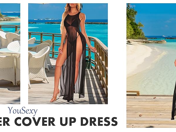 Sexy Sheer Mesh Cover Up Dress for Swimwear Women 1