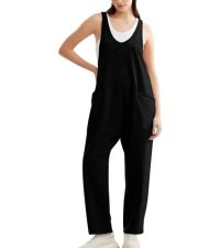 Jumpsuit for Women 2024 Dressy Summer One Piece Casual Solid Colour Loose Jumpsuits Overalls