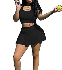 Women Tennis Skirt Sets 2 Piece Outfits