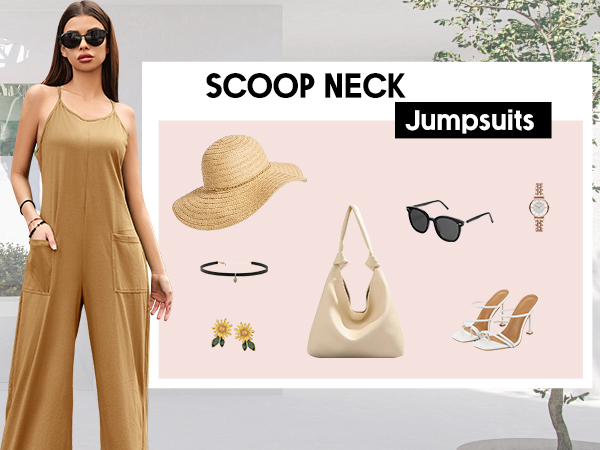 scoop neck long romper