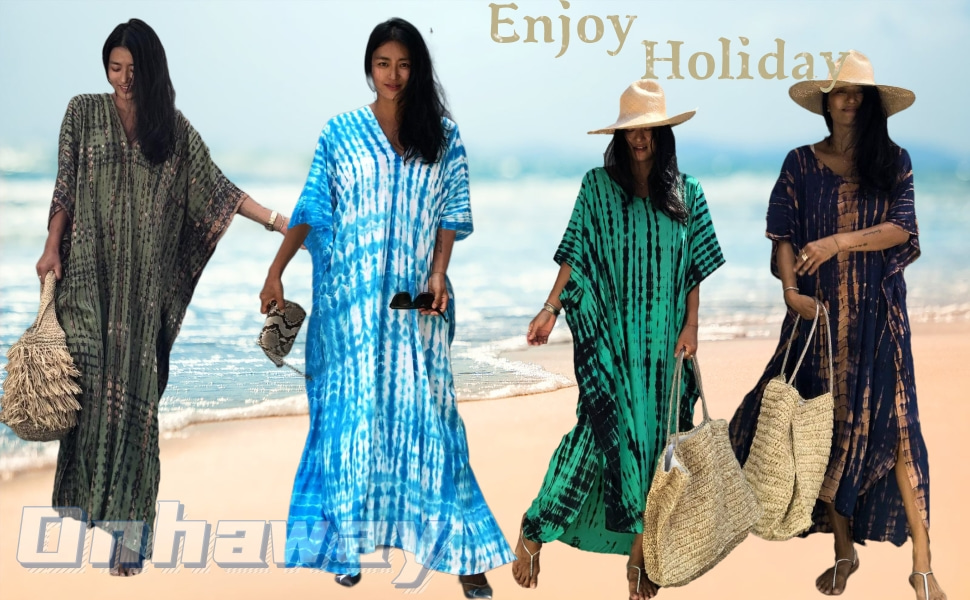 Kimono Kaftan  Bikini Swimsuit Beach Kaftan Dress Bathing Suit Cover Ups Tunic Lounge Dresses