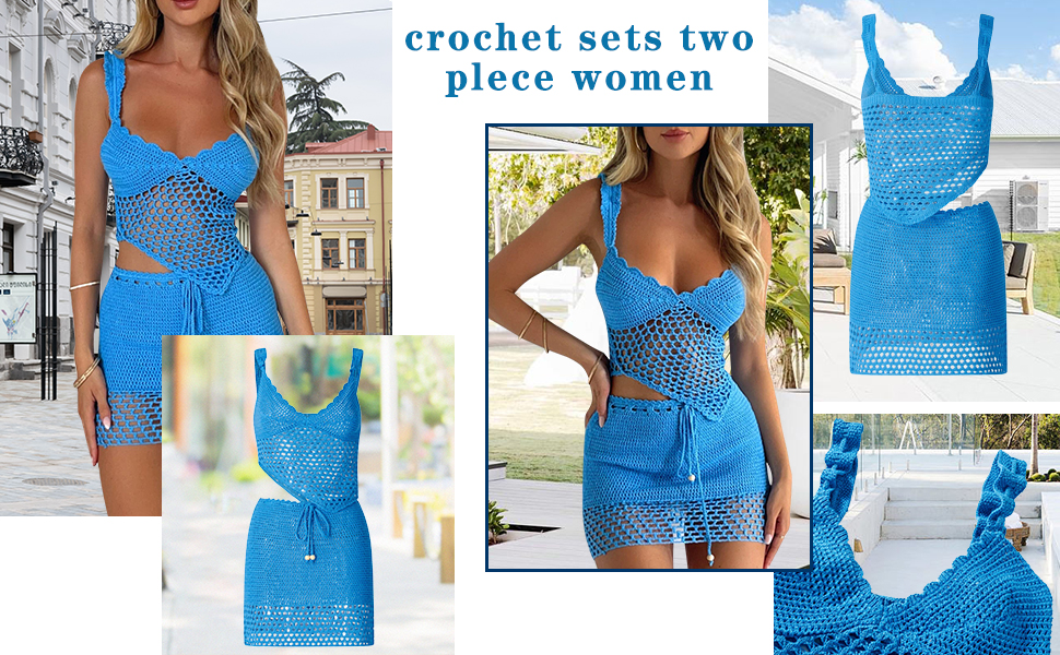 crochet sets two piece women