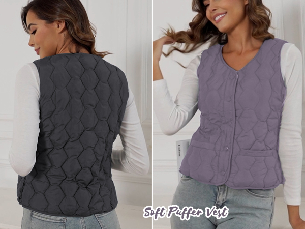 soft puffer vests for women