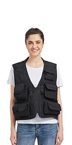 Black Women Fishing Vest