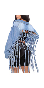 women loose embroidered pearls beading cropped denim jacket