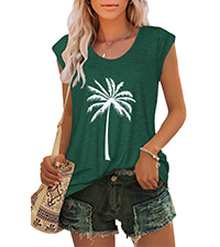 summer tops for women short sleeveless shirts