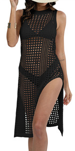 Xuan2Xuan3 Crochet Swimsuit Cover Ups Dress