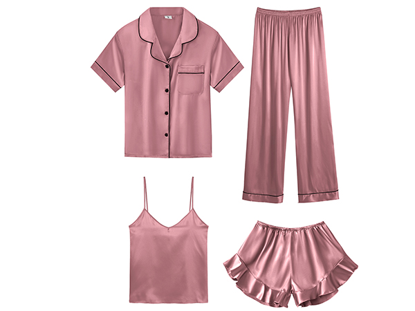 4 piece satin pjs