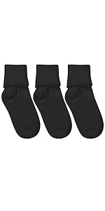 Jefferies Socks Womens Seamless Cotton Turn Cuff Ankle Socks 3 Pair Pack