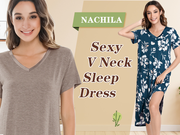 sexy V neck sleep dress