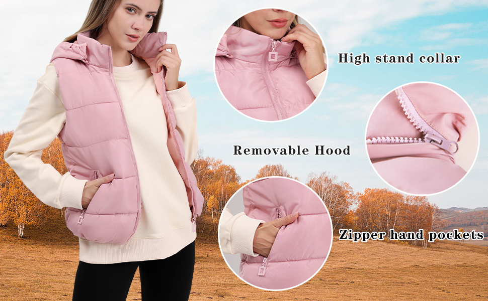 winter warm short puffer vest for women