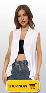 Sleeveless Cardigan for Women Summer Lightweight Open Front Draped Duster Vest Asymmetric