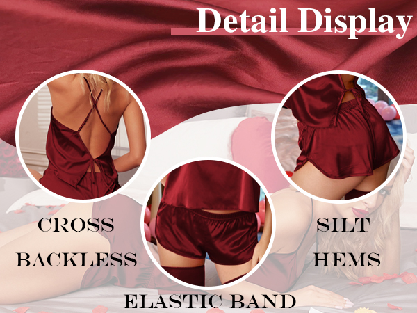 silk camisole pajamas set for women