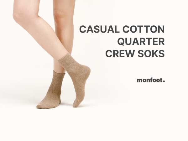 casual cotton quarter crew socks