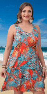 Women plus size beach dress with pockets