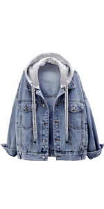 women denim jacket with hood