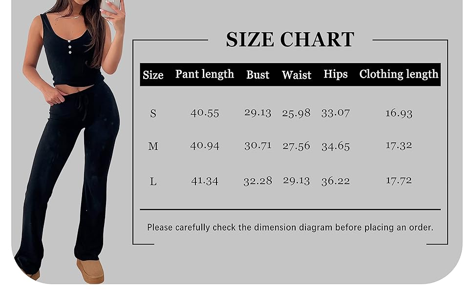 two piece sets for women going out size chart