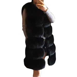 Women sleeveless faux fur vest