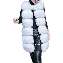 Women white faux fur vest