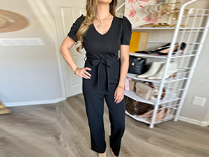 black jumpsuit