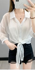 Chiffon Tie Knot Blouse