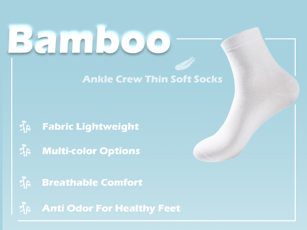 bamboo ankle crew soft socks 