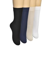 ELYFER Women Thin Bamboo Crew Dress Socks