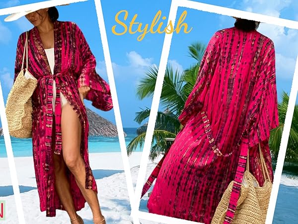 Rose kimonos for women kimono duster kimono swimsuit cover ups for women summer kimonos for women