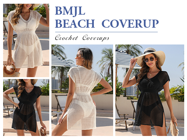 Black Bathing Suit Cover Ups for Women Beach Outfits