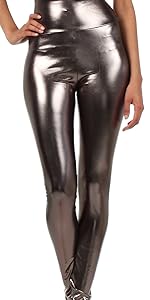 leggings liquid metallic shiny cosplay dress up event  sexy stretchy elastic long club party fitted