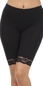 shorts lace stretchy simple essential basic soft cotton essential nice solid stretchy black white