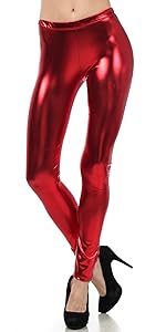 leggings liquid metallic shiny cosplay dress up event  sexy stretchy elastic long club party fitted