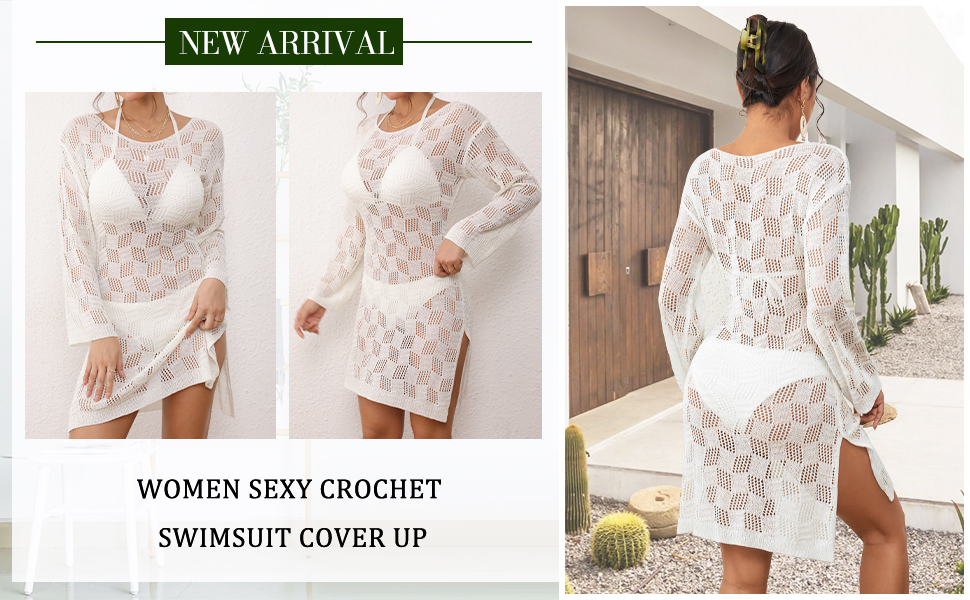 CROCHET swimsuit cover up beach dress