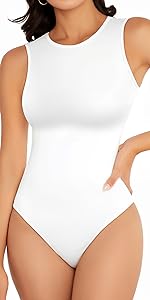 sleeveless crew neck bodysuit