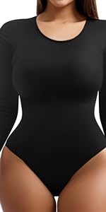 crew neck long sleeve bodysuit