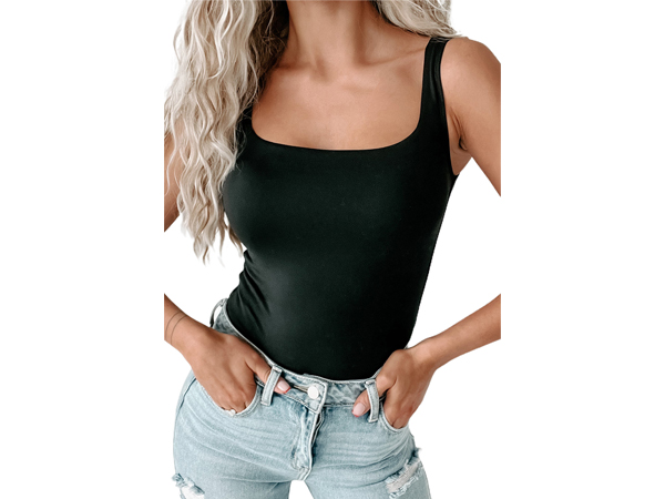 sleeveless square neck bodysuit for women summer basic going out tank tops for women trendy casual