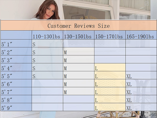 Size chart for 3 pieces fuzzy set loungewear