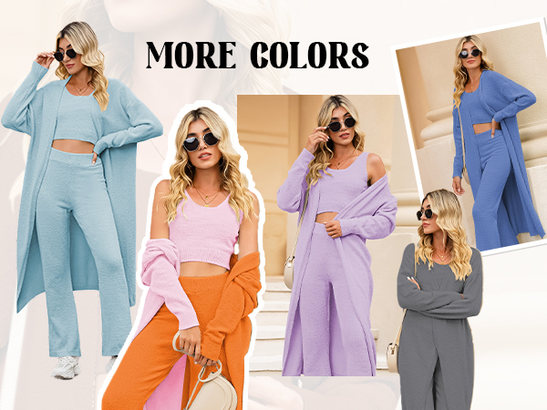 FLEECE LOUNGEWEAR FUZZY SET 3 PIECE OUTFITS