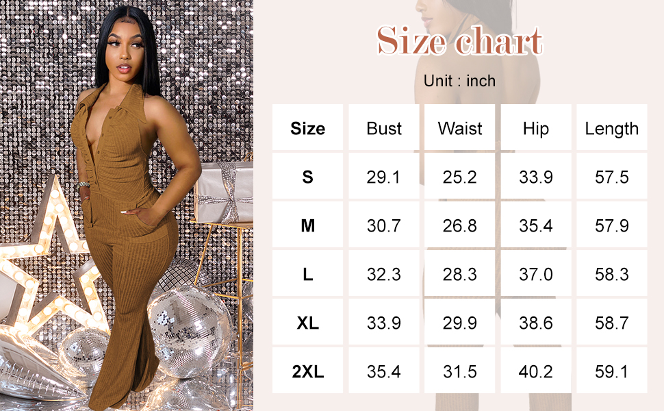 Women''s Sexy Halter Knit Ribbed Ruched Bodycon Flare 1 Piece Jumpsuit Summer Backless V Neck Rompers