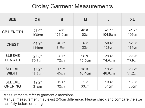 size chart length side hem