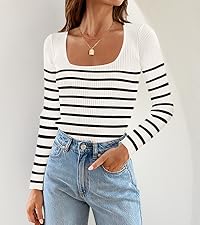 black and white striped shirt women