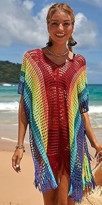 Rinbow crochet dress