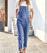 Women''s Casual Stretch Adjustable Denim Bib Overalls