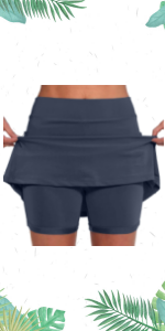 Tennis Athletic Yoga Solid High Waist Elastic Golf Skirts Pocket Skirt