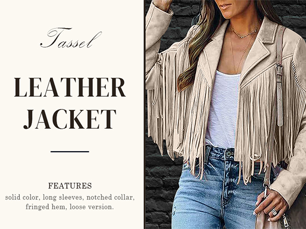 Women&#39;s Fringe Faux Suede Leather Jackets