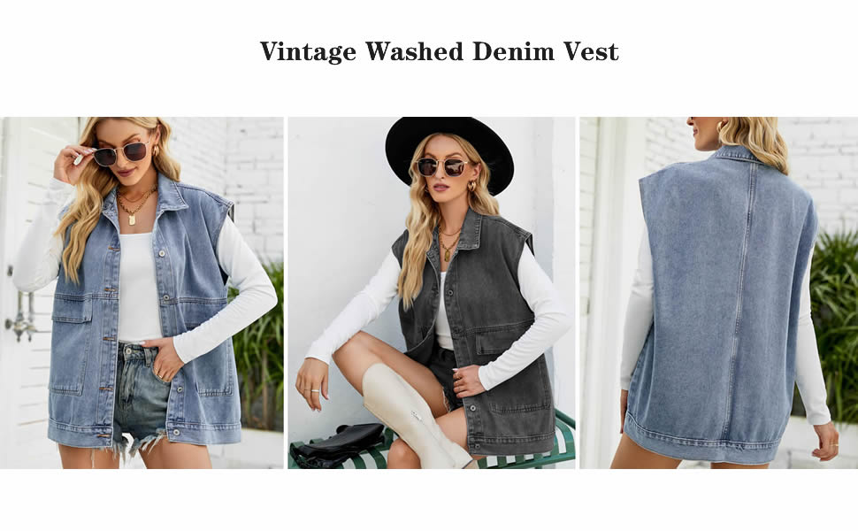 Vintage Washed Denim Vest