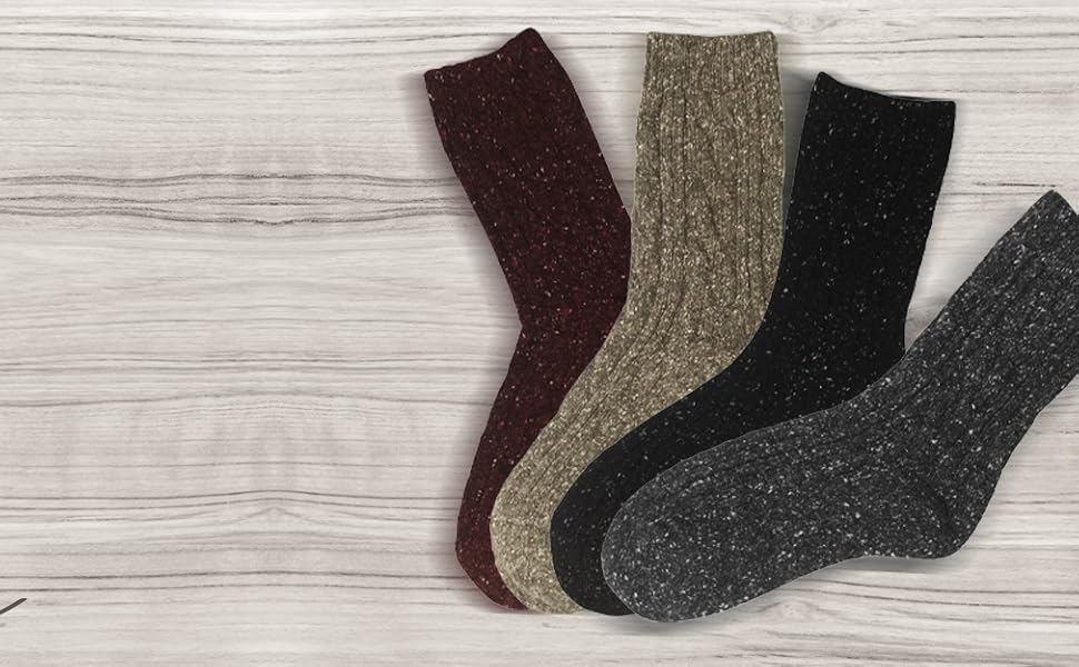 Eedor Womens Winter Knitting Warm Wool Crew Socks