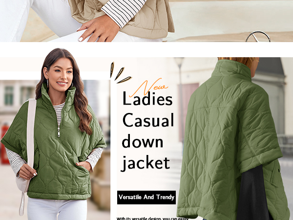 Women''s Quilted Puffer Jackets Oversized Lightweight